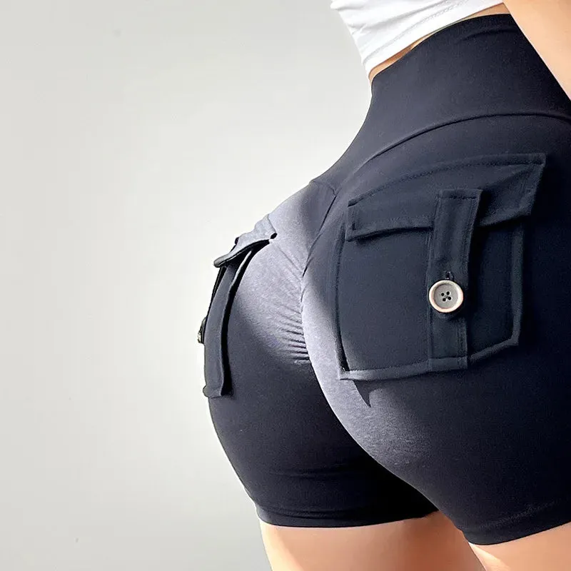 Cargo High-Waisted Shorts with Pockets