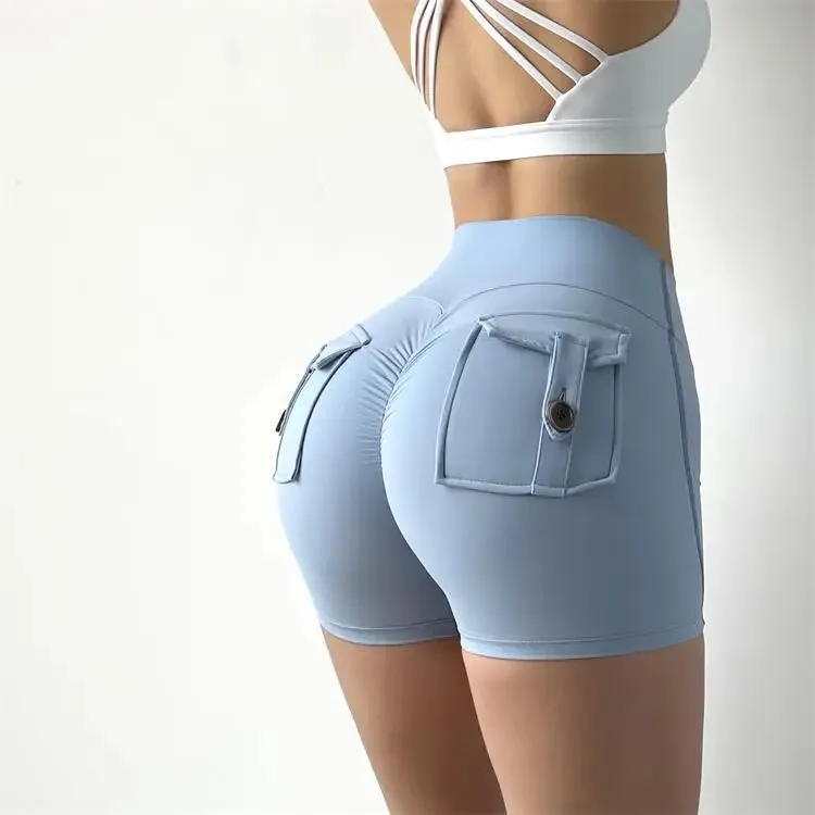 Cargo High-Waisted Shorts with Pockets