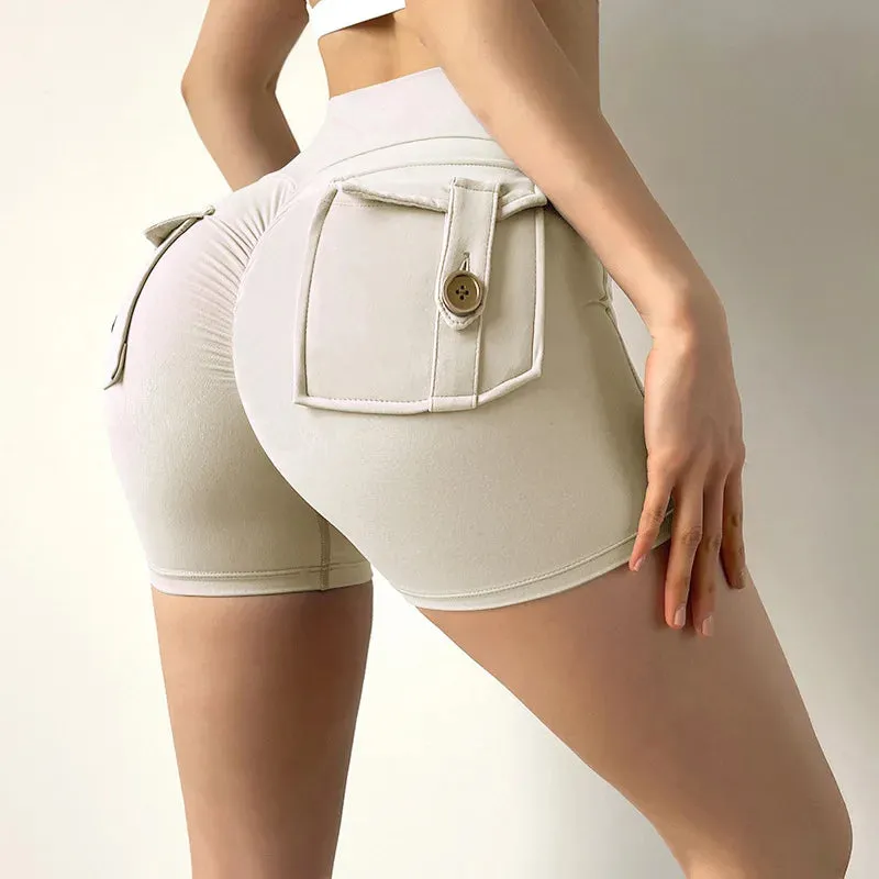 Cargo High-Waisted Shorts with Pockets