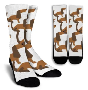 Cartoon Dachshund Crew Socks