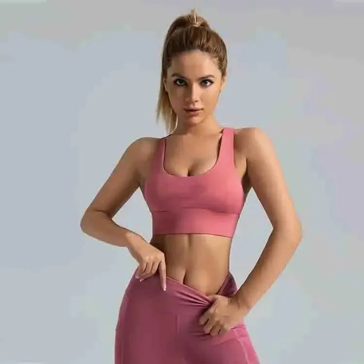 Casual Crop Top Enhanced Support Quick Dry Fitness Yoga Running Push Ups Shock Absorption Sports Bra for women