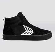 CATIBA PRO High All Black Suede and Canvas Ivory Logo Sneaker Men