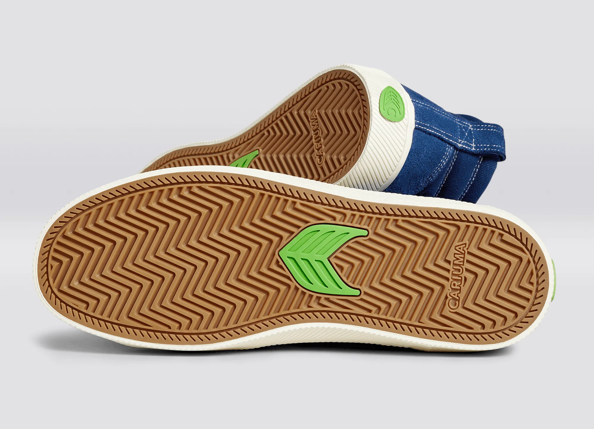 CATIBA PRO High Mystery Blue Suede and Canvas Contrast Thread Ivory Logo Sneaker Men