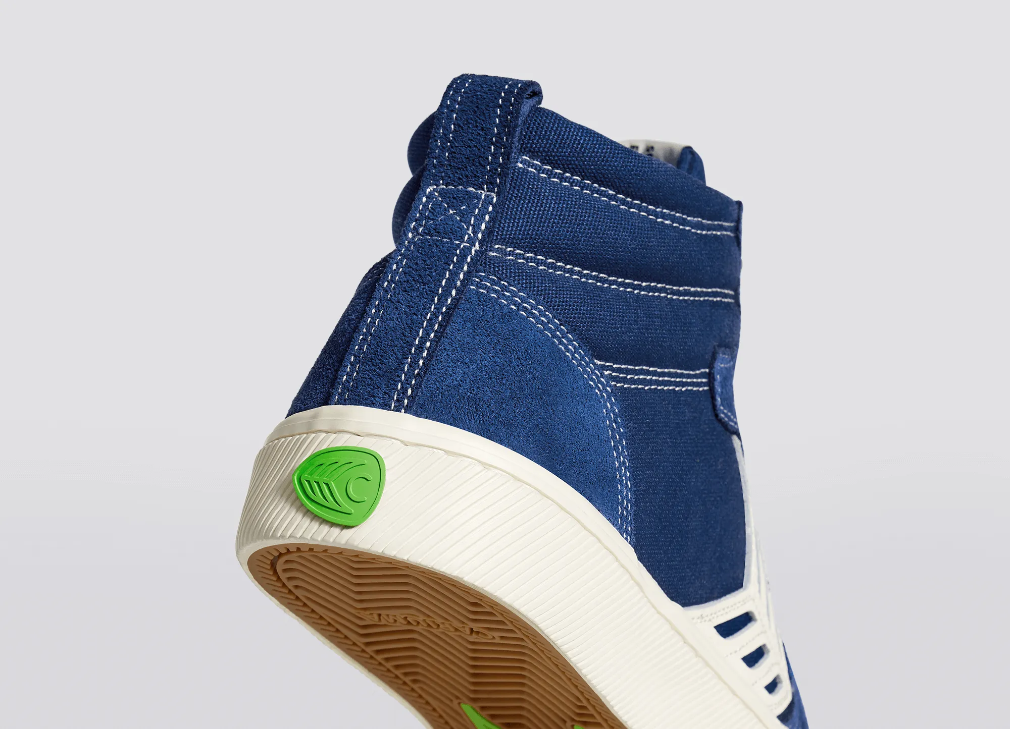 CATIBA PRO High Mystery Blue Suede and Canvas Contrast Thread Ivory Logo Sneaker Men