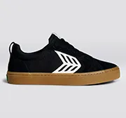 CATIBA PRO Low Gum Black Suede and Canvas Ivory Logo Sneaker Women