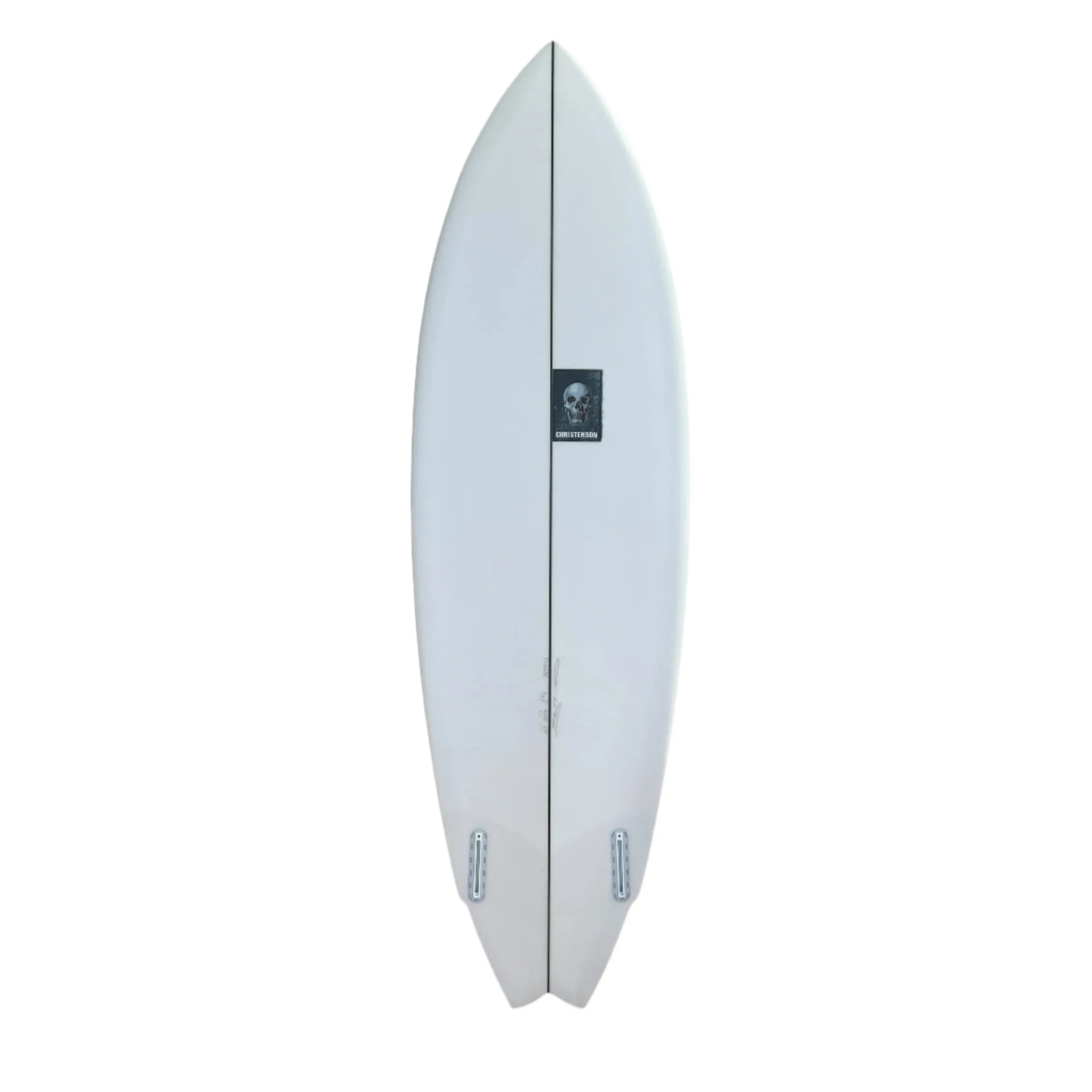 CHRISTENSON 6'0 LANE SPLITTER SWALLOW TAIL TWINFIN SURFBOARD CLEAR