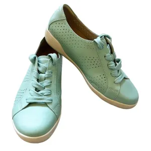 Dansko Orli Perforated Leather Lace Up Walking Comfort Sneaker Aqua Sz 38 7.5-8