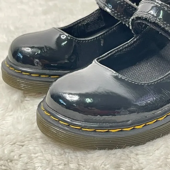 Dr. Martens Kid's Black Maccy Patent Leather Mary Jane Shoes Size 13