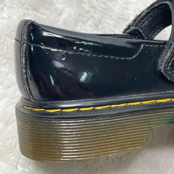 Dr. Martens Kid's Black Maccy Patent Leather Mary Jane Shoes Size 13