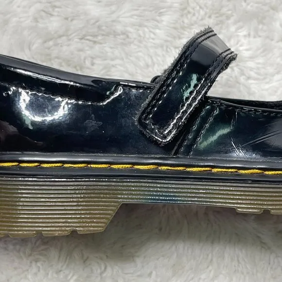 Dr. Martens Kid's Black Maccy Patent Leather Mary Jane Shoes Size 13
