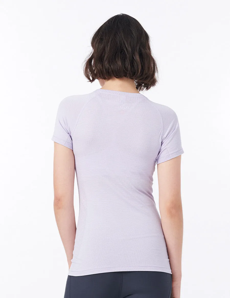 easyoga LESPIRO Seamless Fulfill Tee - D47 Light Purple Stripe