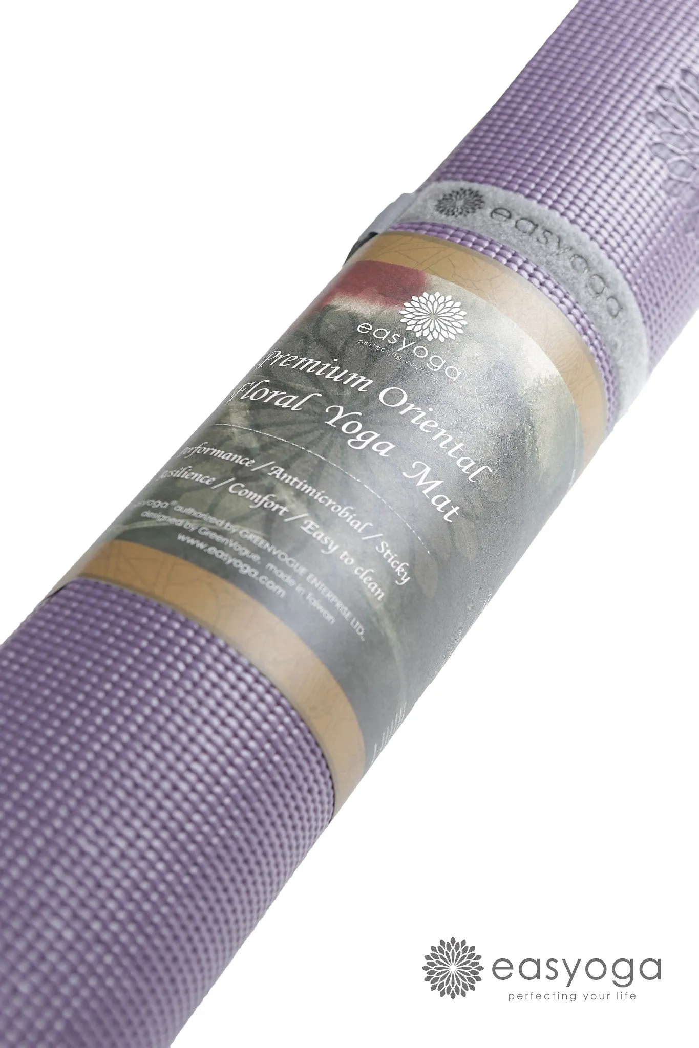 easyoga Premium Oriental Floral Yoga Mat - P0 Taro Purple