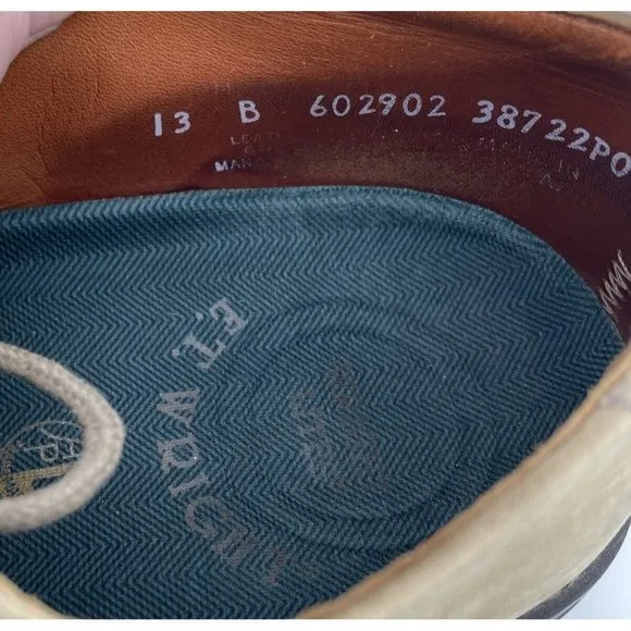 ET Wright MEN'S SHOES Tan Suede Leather Oxfords Lace Up Size 13  Made‎ In USA