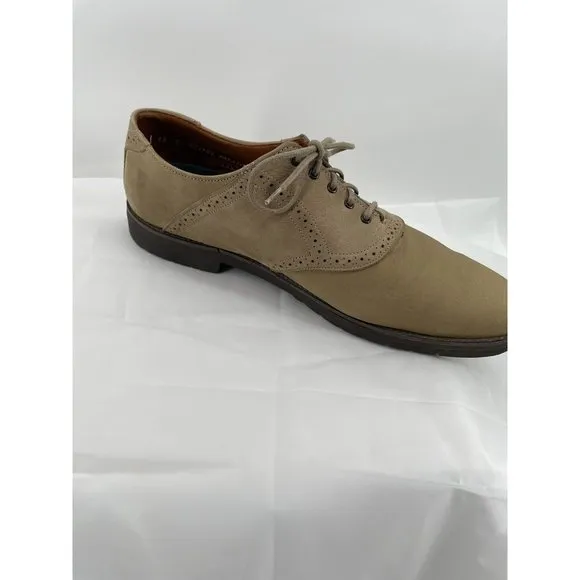 ET Wright MEN'S SHOES Tan Suede Leather Oxfords Lace Up Size 13  Made‎ In USA