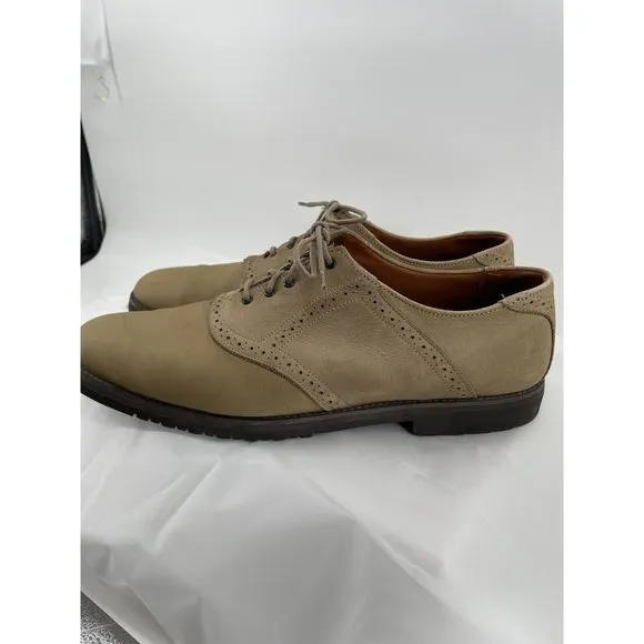 ET Wright MEN'S SHOES Tan Suede Leather Oxfords Lace Up Size 13  Made‎ In USA