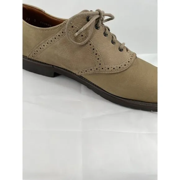 ET Wright MEN'S SHOES Tan Suede Leather Oxfords Lace Up Size 13  Made‎ In USA
