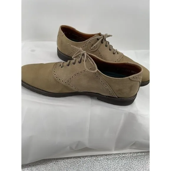 ET Wright MEN'S SHOES Tan Suede Leather Oxfords Lace Up Size 13  Made‎ In USA