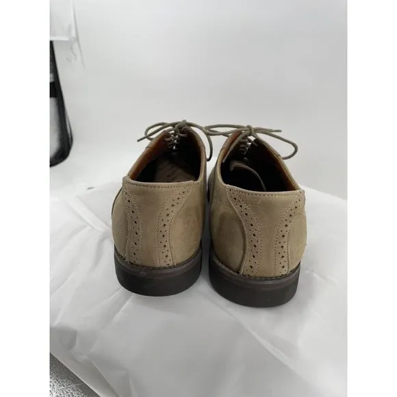 ET Wright MEN'S SHOES Tan Suede Leather Oxfords Lace Up Size 13  Made‎ In USA