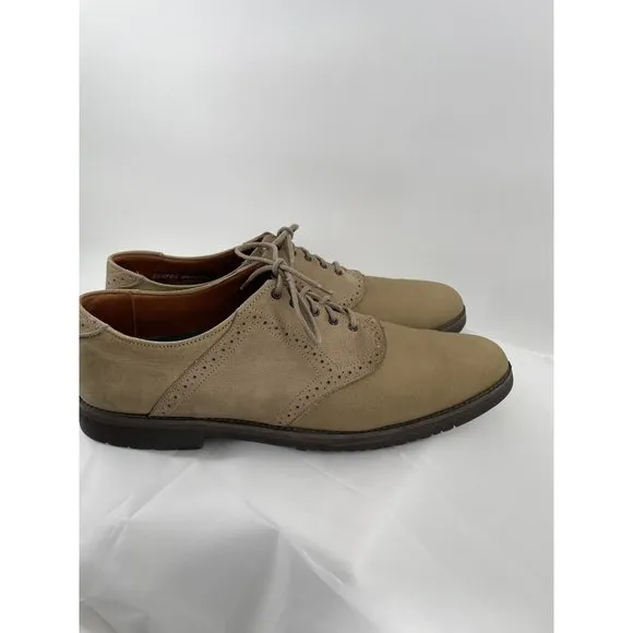 ET Wright MEN'S SHOES Tan Suede Leather Oxfords Lace Up Size 13  Made‎ In USA