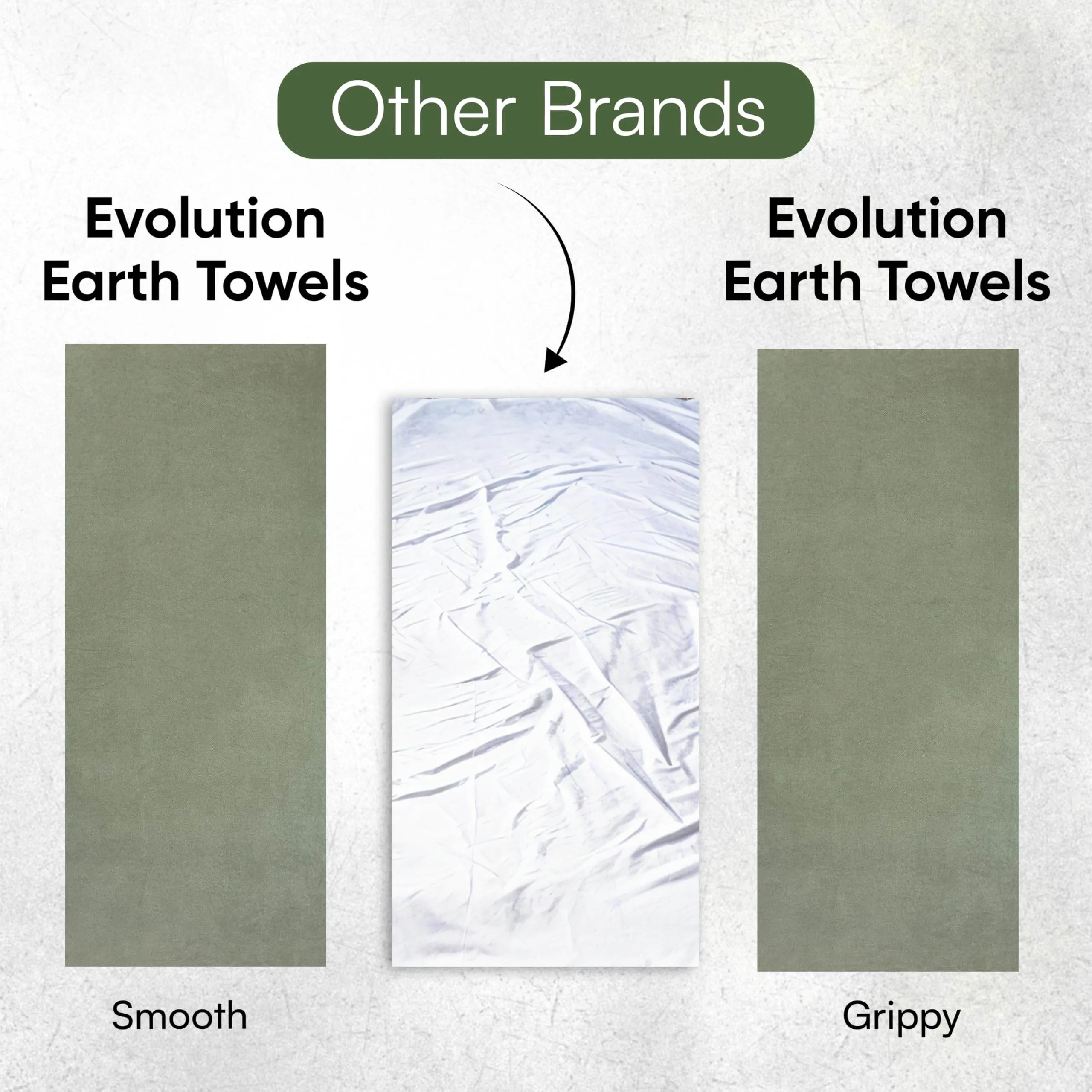 Evolution Earth Yoga Mat Towel - Double Sided Microfiber Yoga Towel - Sweat Absorbent Non Slip Hot Yoga Towel - Lightweight, Quick Drying Pilates and Bikram Sweat Towel - 73''L x 26''W, Sage