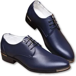 Fashion High Quality Genuine Pointed Leather Men Oxfords Lace-Up Business Men Shoes Men Dress Shoes Leather Shoes BRM-423