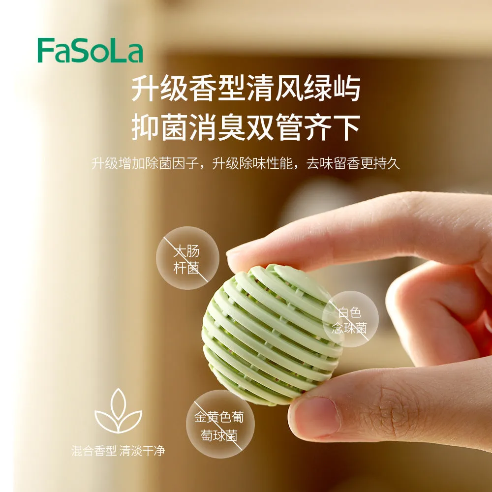 FaSoLa Shoe Deodorizer Balls - Green Tea Scent, 6 Pieces, 3.5cm Diameter