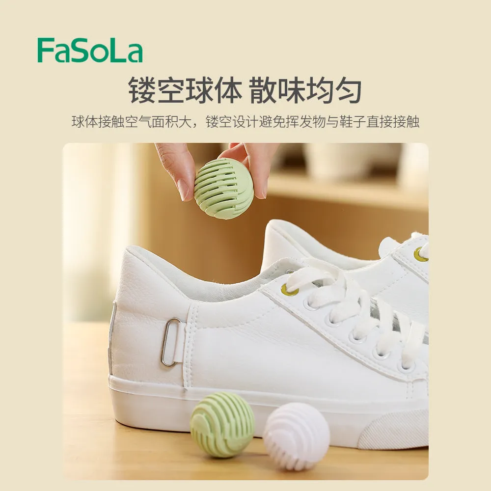 FaSoLa Shoe Deodorizer Balls - Green Tea Scent, 6 Pieces, 3.5cm Diameter