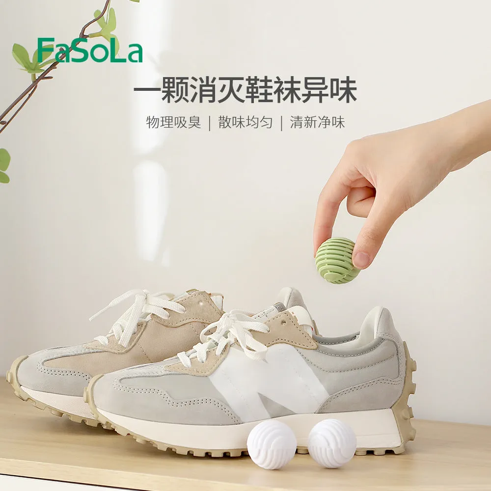FaSoLa Shoe Deodorizer Balls - Green Tea Scent, 6 Pieces, 3.5cm Diameter