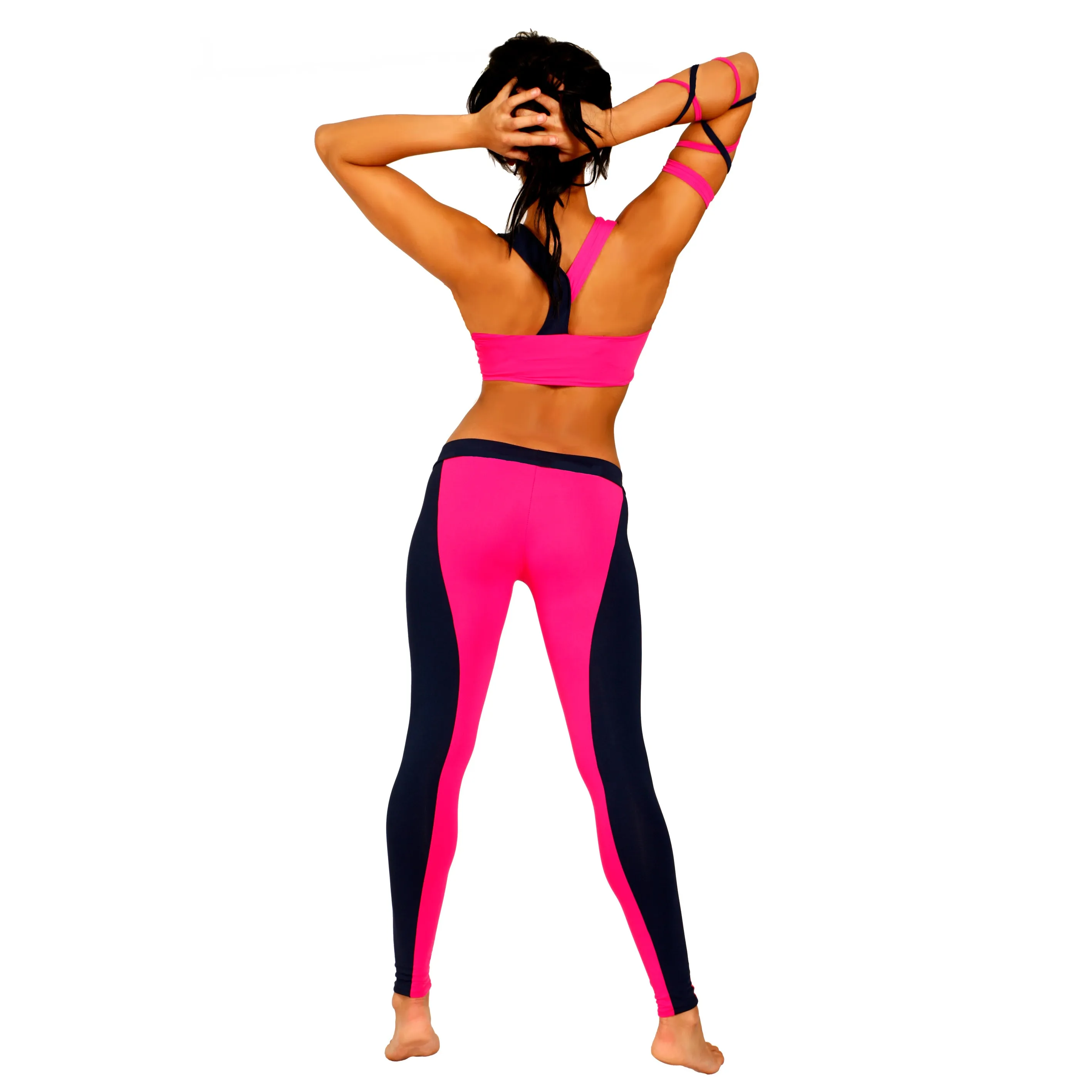 Fitness Leggings - Black / Neon Pink
