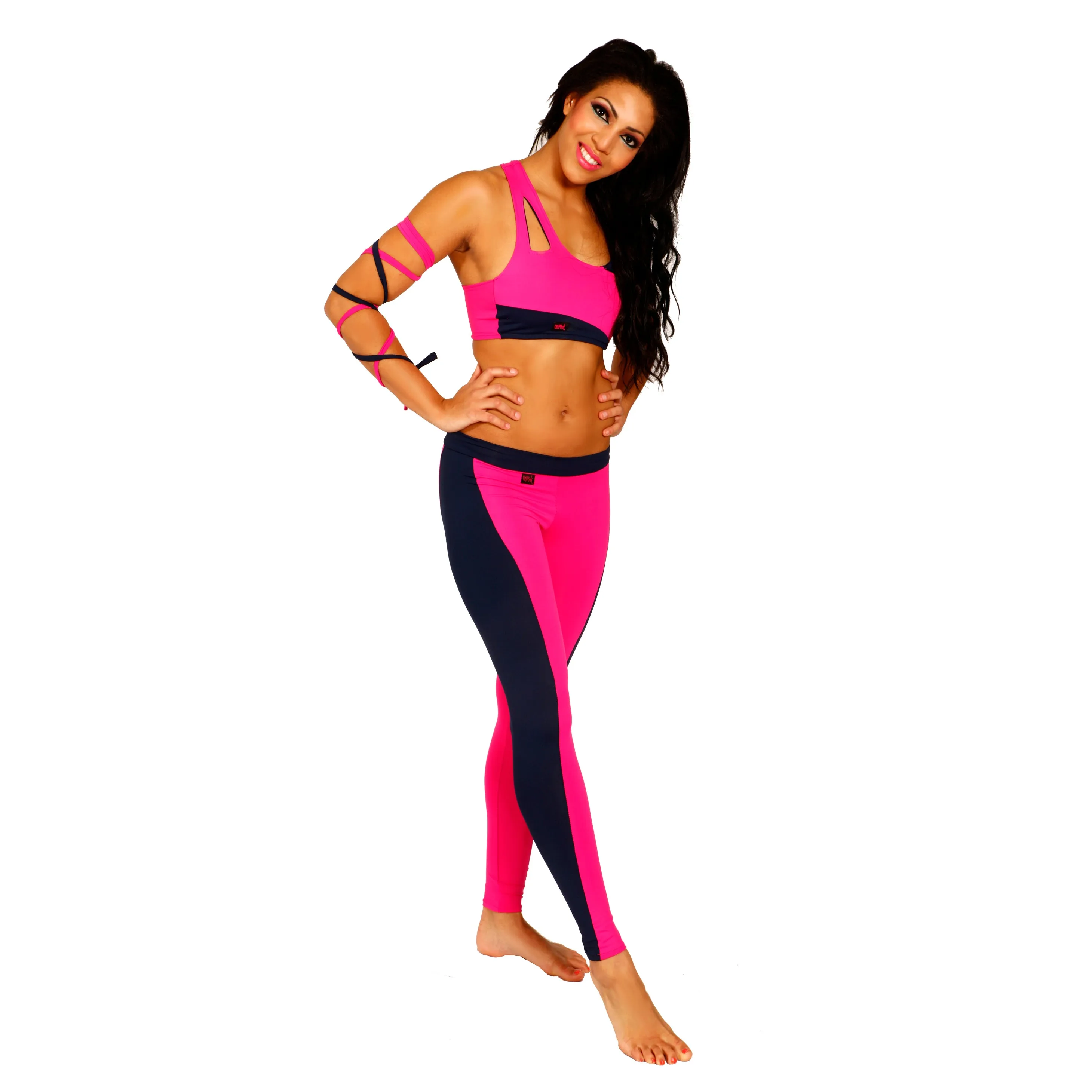 Fitness Leggings - Black / Neon Pink