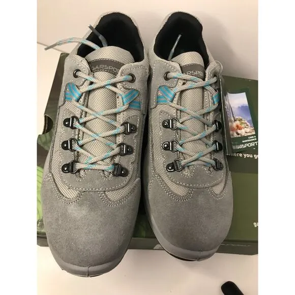 Garsport Mens Sneakers Size 9.5 Suede Hiking Grey Blue Shoes New With Box