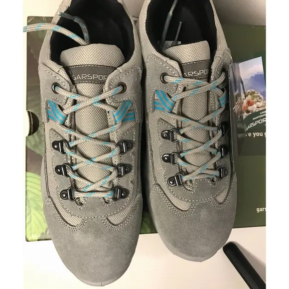 Garsport Mens Sneakers Size 9.5 Suede Hiking Grey Blue Shoes New With Box