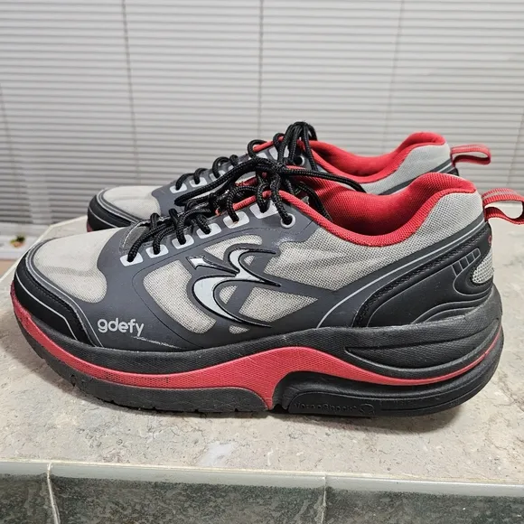 Gdefy Gravity Defyer Ion Grey Red Walking Shoes Men's Size 13