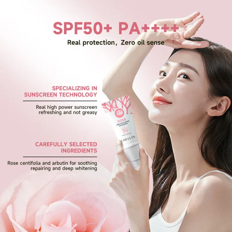 GMEELAN Rose Arbutin Brightening Sunscreen SPF50  PA     Long-lasting Protection 30g