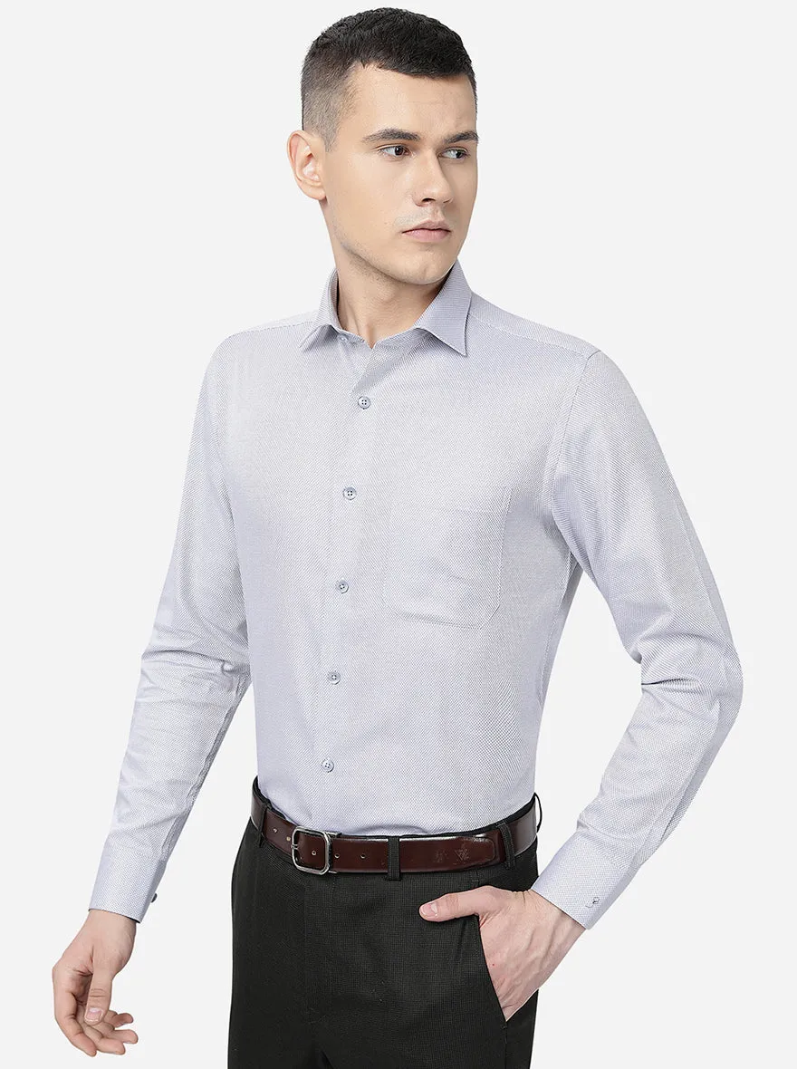 Grey Solid Slim Fit Formal Shirt | Metal