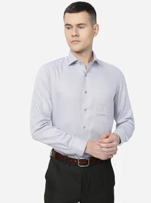 Grey Solid Slim Fit Formal Shirt | Metal
