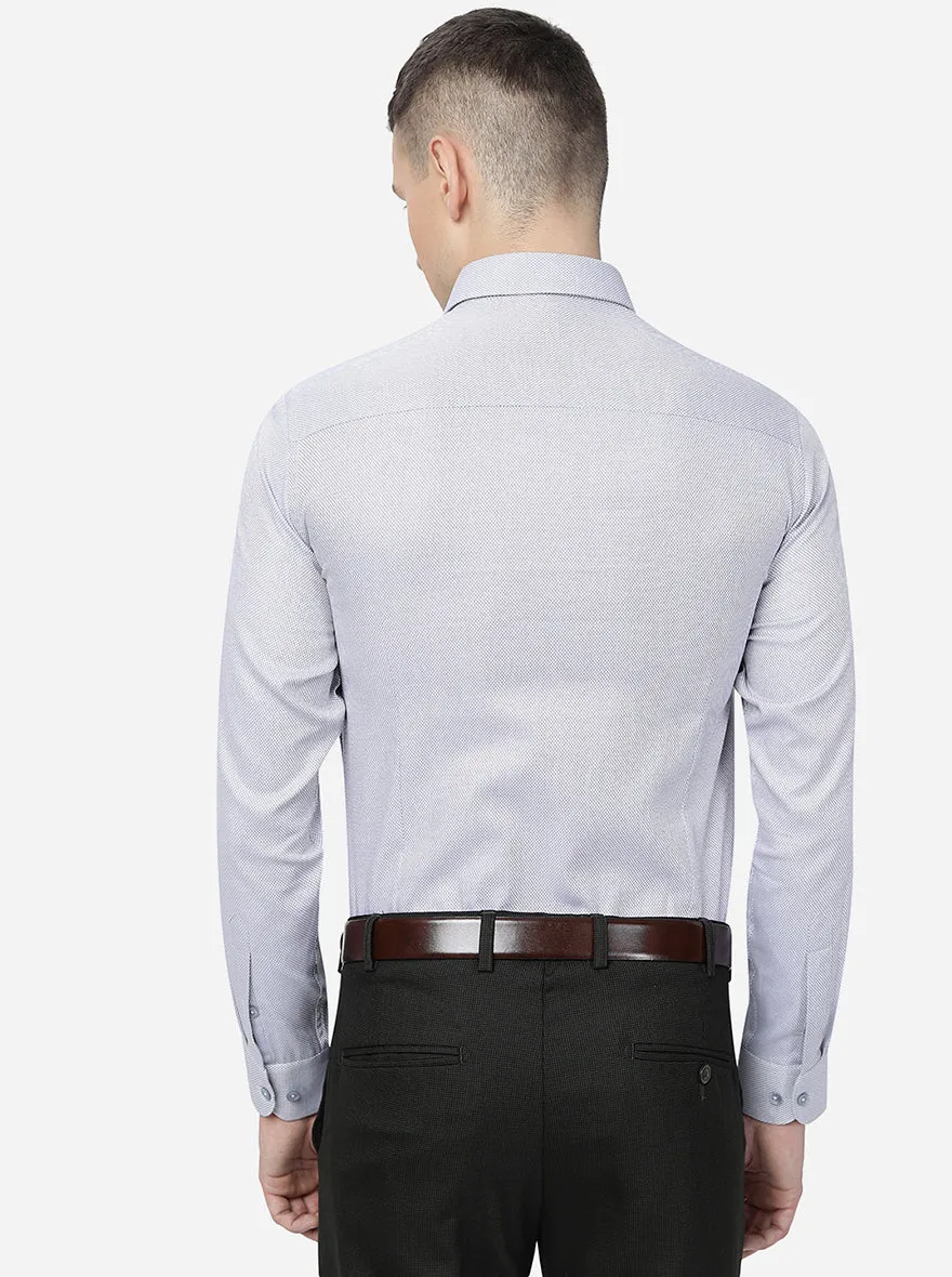 Grey Solid Slim Fit Formal Shirt | Metal