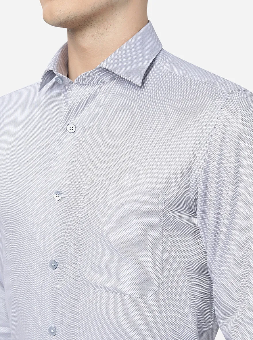 Grey Solid Slim Fit Formal Shirt | Metal
