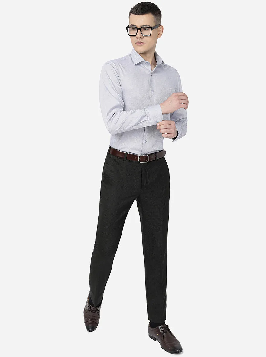 Grey Solid Slim Fit Formal Shirt | Metal