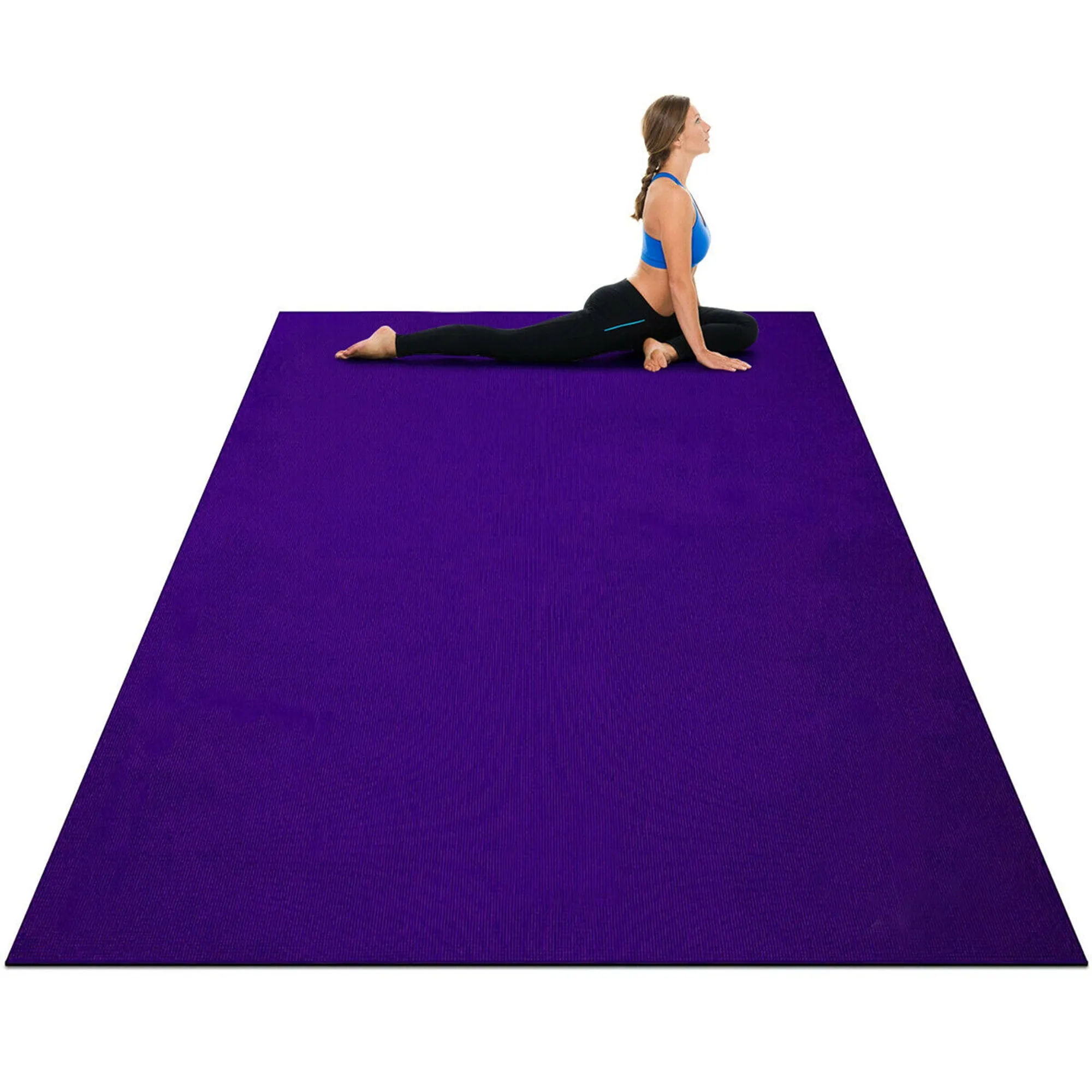 Gymax Large Yoga Mat 6' x 4' x 8 mm Thick Workout Mats