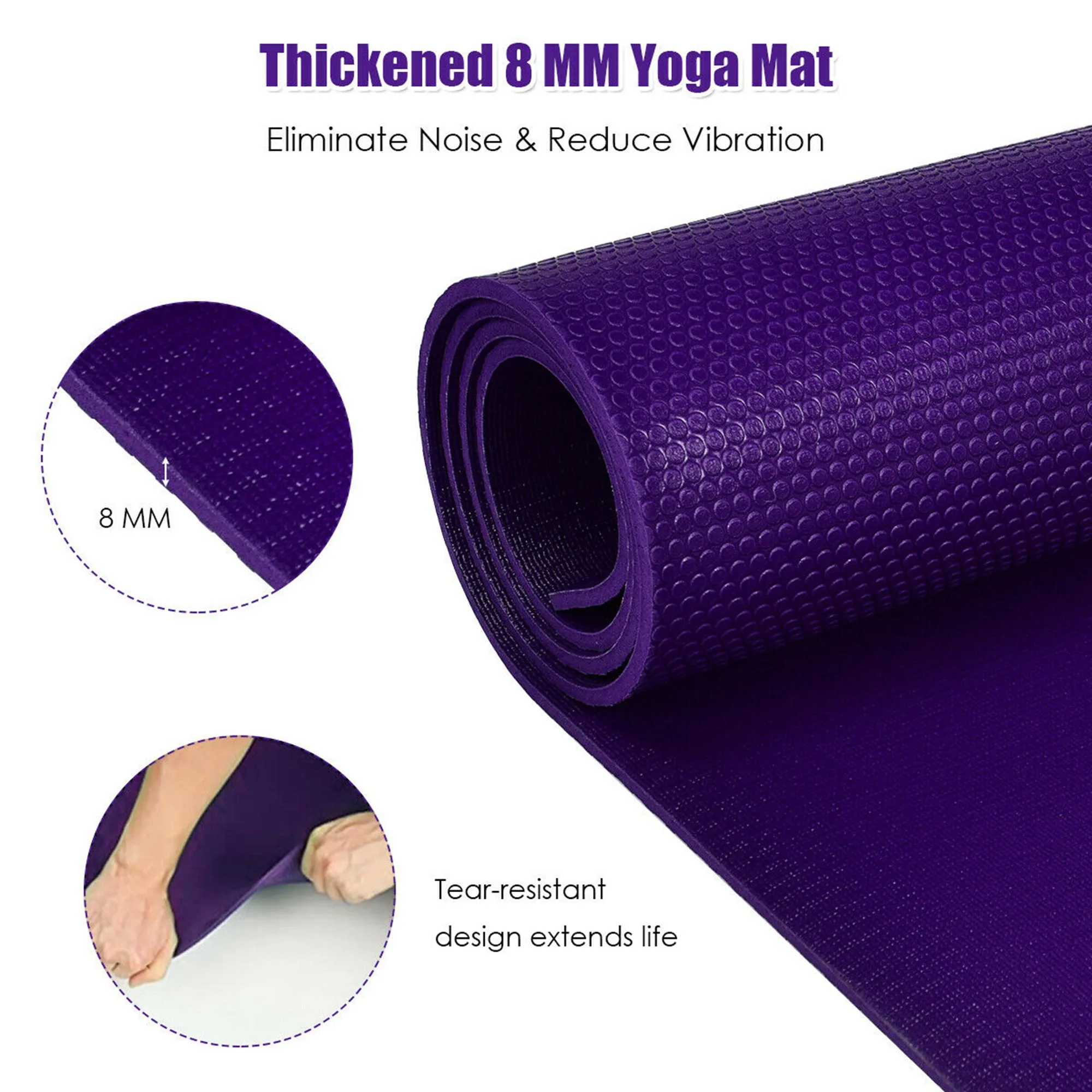 Gymax Large Yoga Mat 6' x 4' x 8 mm Thick Workout Mats