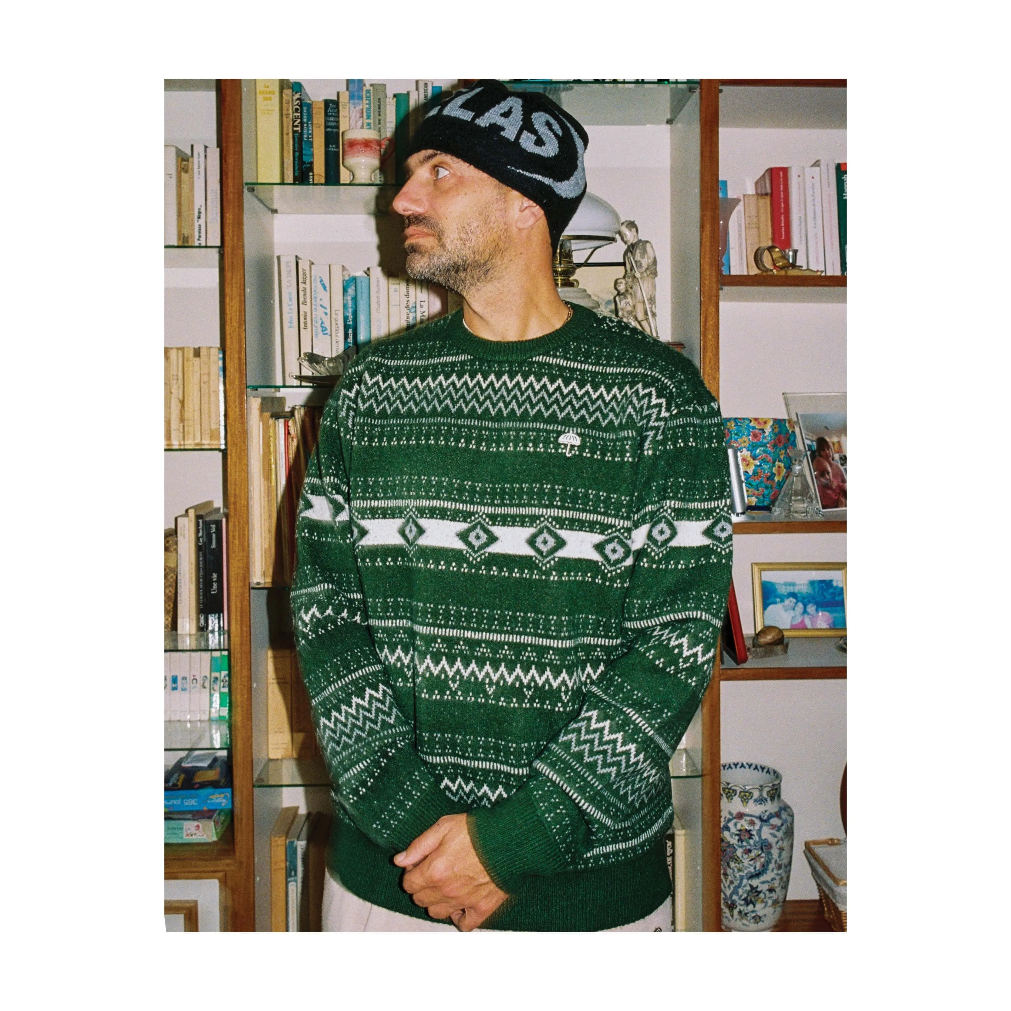Helas Chalet Crew Knit Sweatshirt Green