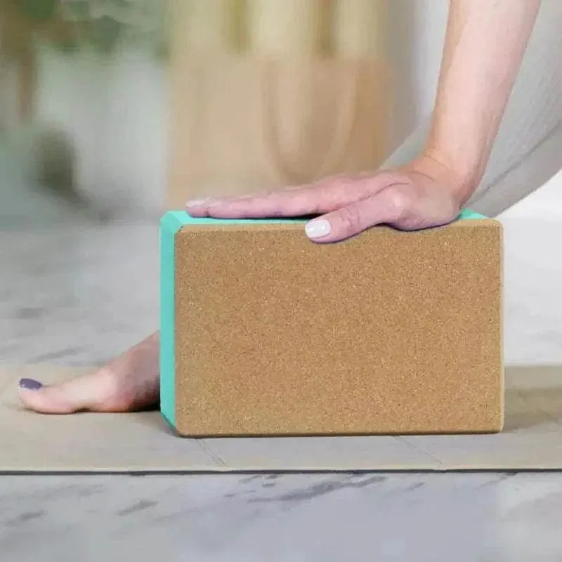 High Density Yoga Blocks Non Slip Soft Portable Cork Exercise Block