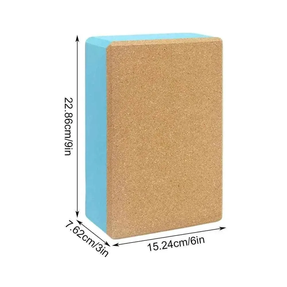 High Density Yoga Blocks Non Slip Soft Portable Cork Exercise Block