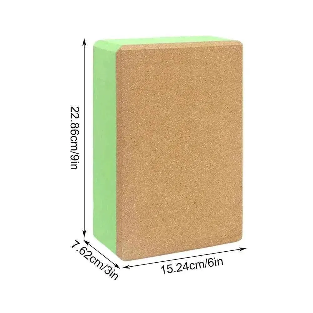 High Density Yoga Blocks Non Slip Soft Portable Cork Exercise Block