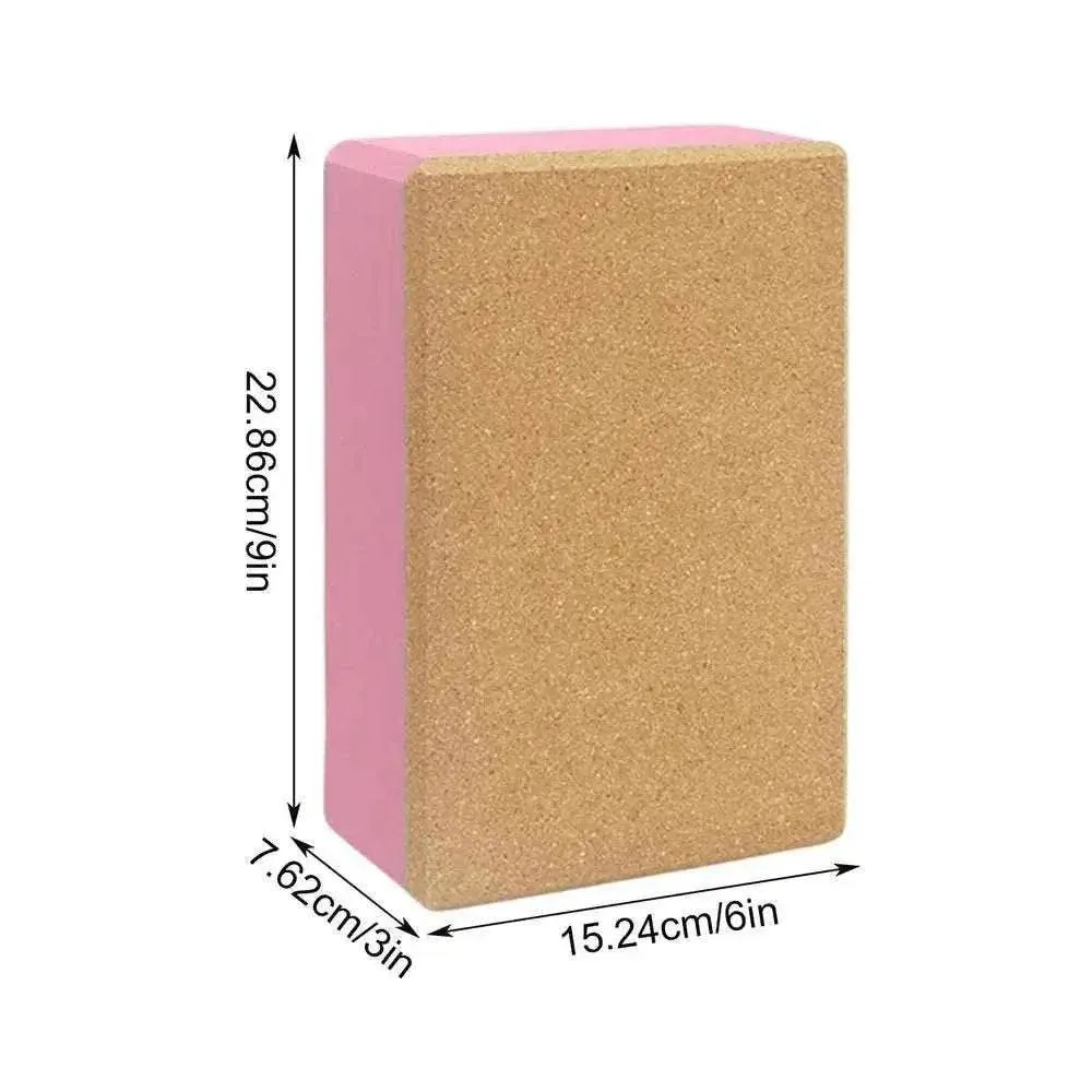 High Density Yoga Blocks Non Slip Soft Portable Cork Exercise Block