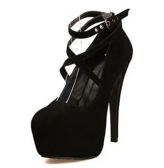 High-heeled Shoes Woman Pumps Wedding Shoes Platform Fashion Women Shoes Red High Heels 11cm Suede