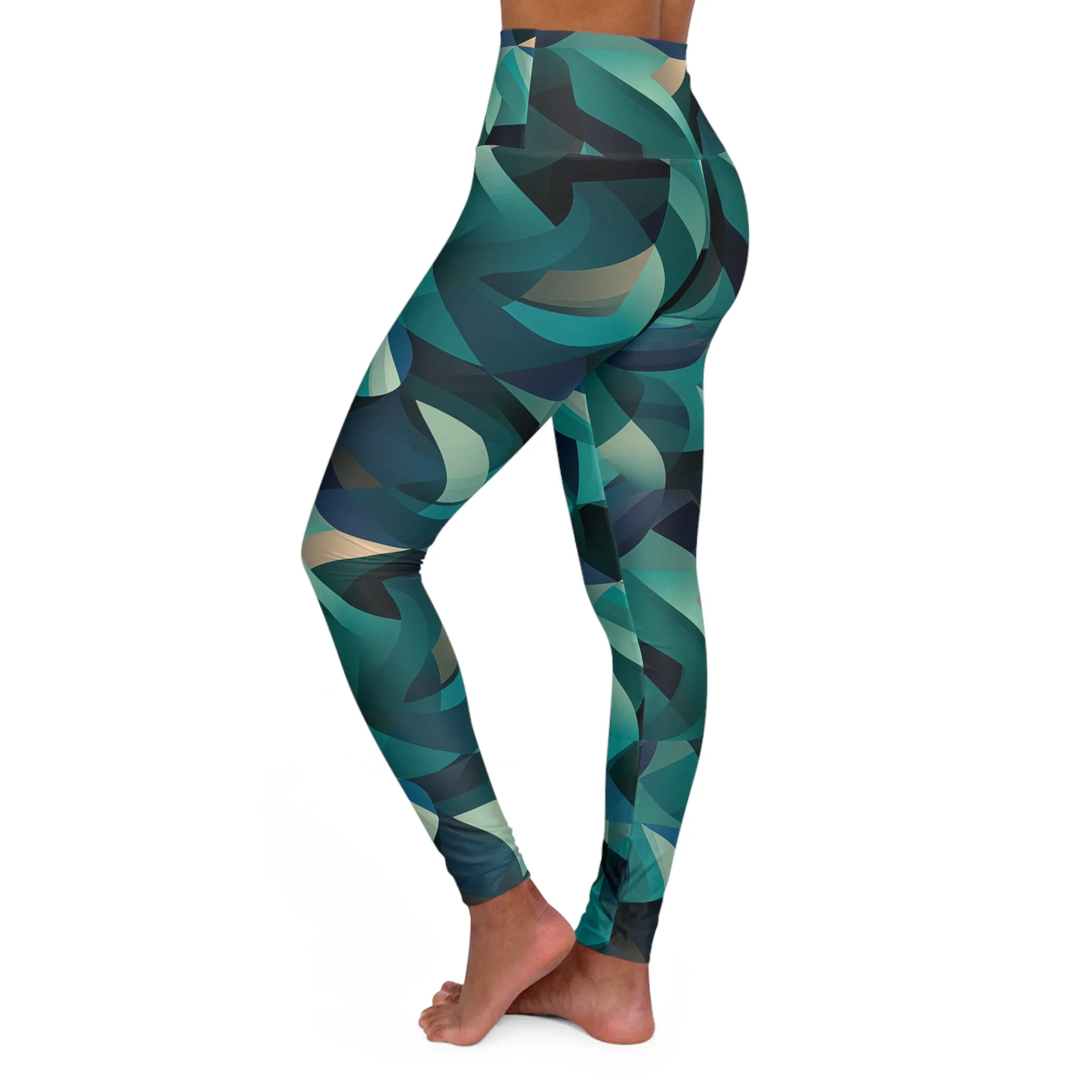 High Waisted Leggings - Clement Rome Geometric
