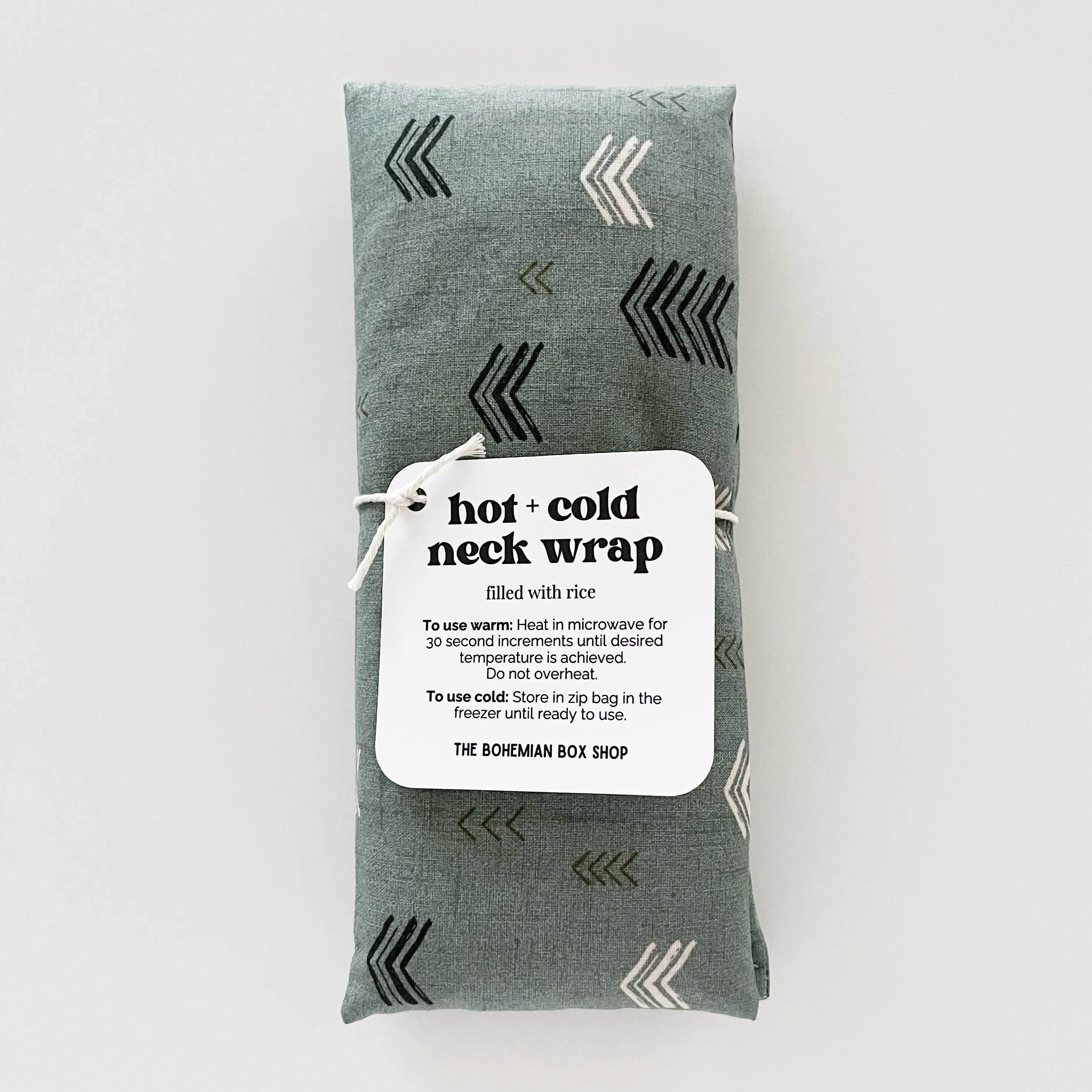 Hot & Cold Therapy Neck Wrap - Green Textured Chevron 