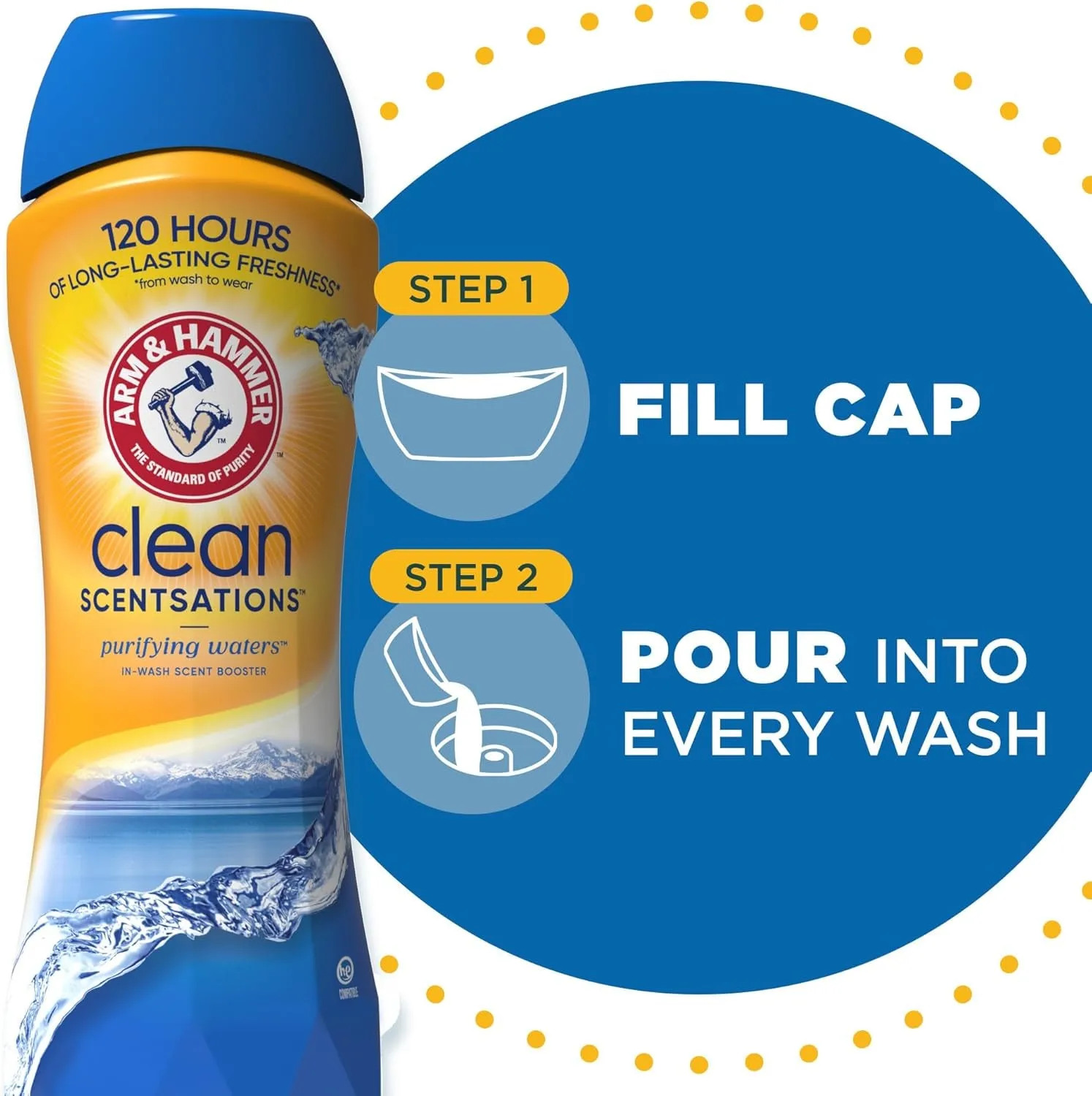 In-Wash Scent Booster, Purifying Waters, 24 Oz, Pack of 4
